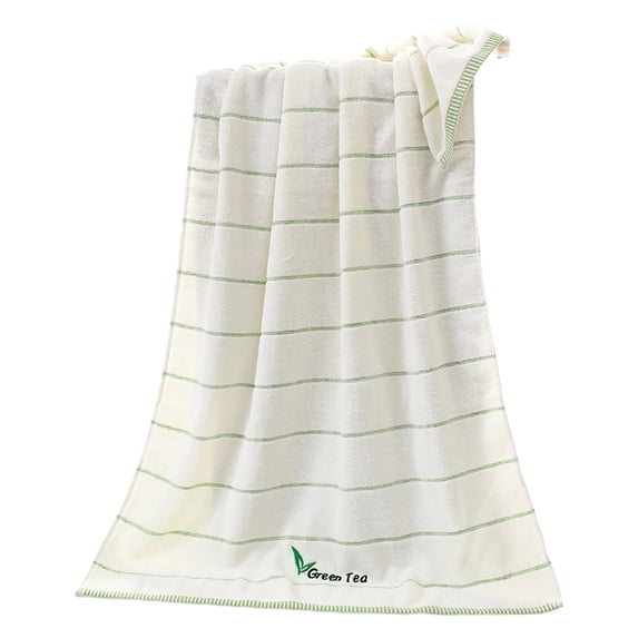 Partheme 28x55in Embroidered Bath Towel 70x140cm, Soft Anti Fade Highly Absorbent for Bathroom Spa Daily Use, Large Cotton Terry Cloth, D