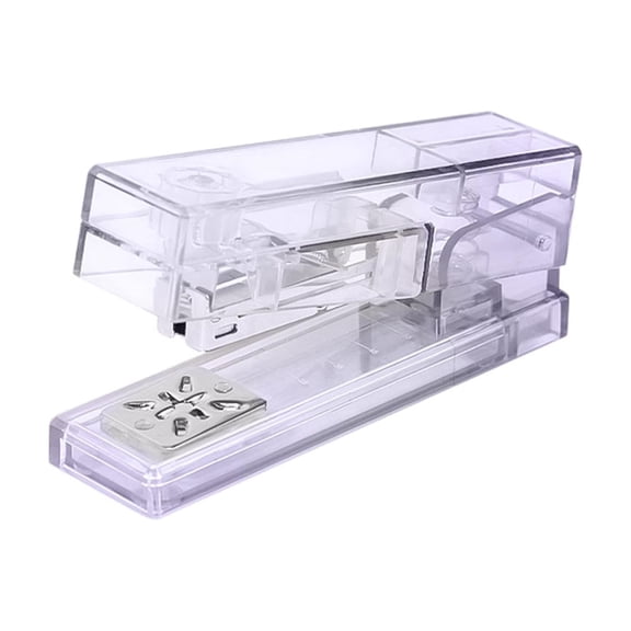 Partheme 360 Degree Rotary Transparent Gradient Stapler with 400 Staples, a Portable Mini Handheld Stapler and 8 Binding Directions Stapler. A Mother’s Day Office Gift and Homework Essential, Purple