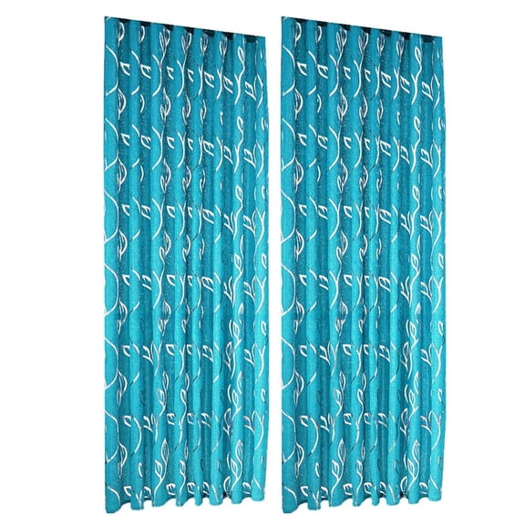 Partheme 39x51 in Sheer Curtains for Bedroom Living Room 2 Panels Set, Jacquard Clip Light Filtering Semi Sheer Curtains Rod Pocket Window Drapes, Sky Blue