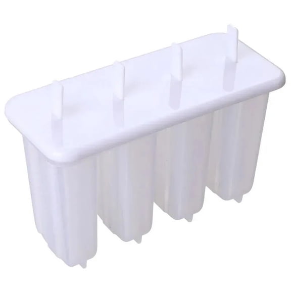 Partheme 4 Cavity Popsicles Molds, Silicone Popsicle Mold, Popsicle Maker Molds, Reusable Homemade Ice Pop Mold, Easy-Release Ice Cream Mold for Kids Adult Ice Pops, B