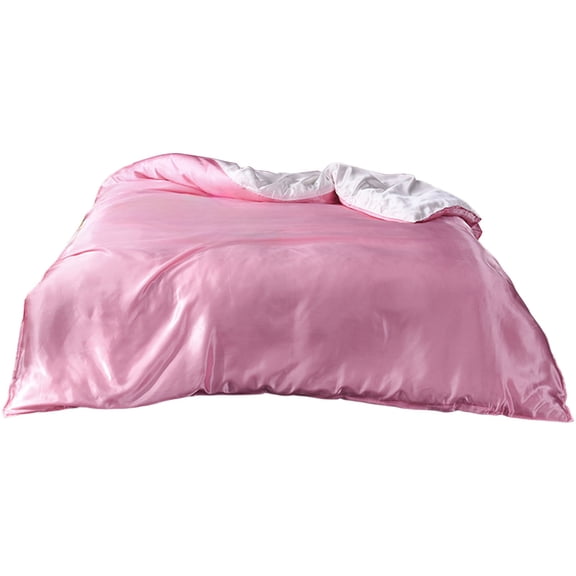 Partheme 91x79in Quilt Cover Made of Chemical Fiber, Imitation Silk Washed Double Sided Ice Silk Fabric Quilt Cover, Pink