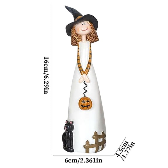 Partheme Adorable Friendly Witches, Fall Decor, Black Crow, Pumpkin Display, Black Cat, Home Accent Holiday Halloween Decoration , B