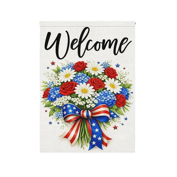 Partheme Americans Independence Day Garden Flag 18x12in, Patriotic Decoration for Porch Patio, USA 250th Anniversary Outdoor Indoor Banner, B