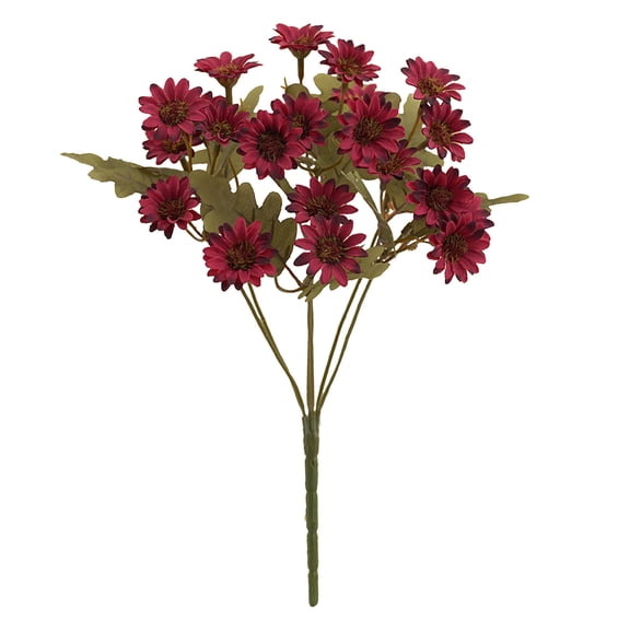 Partheme Artificial Daisy Flowers, Artificial Fake Silk Flowers Plants, DIY Garden Craft Art Decor, Decorations Plastic Floral Table Centerpieces for Home Party Décor, Red