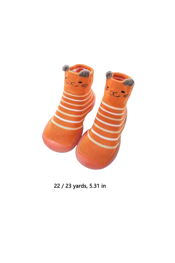 Baby Sock Shoes Toddler Cartoon Soft Rubber Sole Non Slip Floor Slipper for Boys Girls First Walking , M