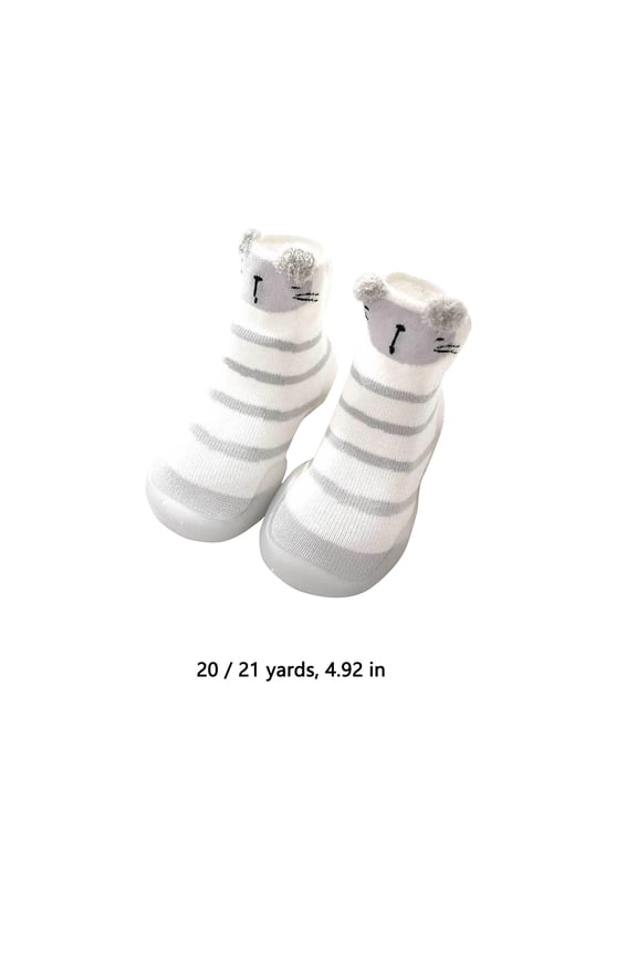 Baby Sock Shoes Toddler Cartoon Soft Rubber Sole Non Slip Floor Slipper for Boys Girls First Walking , S