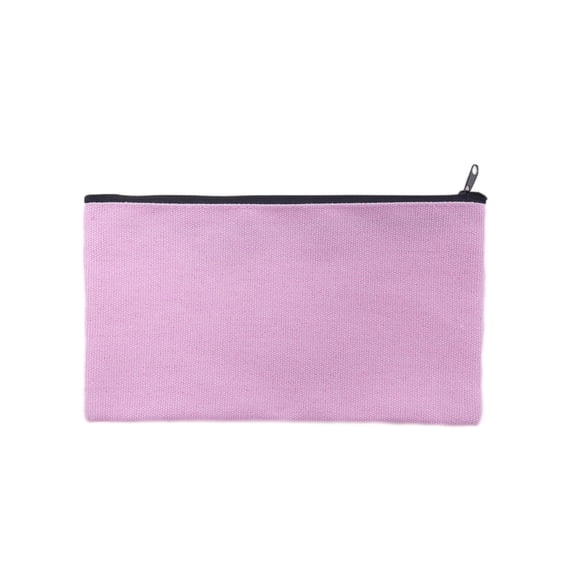 Partheme Blank Canvas Bag Zipper Pouch Makeup Bags Bulk - Multi-Purpose Canvas Pencil Pouch with Sturdy Zipper, Cosmetic Bag Travel Toiletry Bag for DIY Craft Projects, Storage, Purple