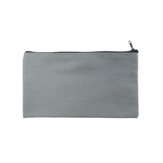 Partheme Blank Canvas Bag Zipper Pouch Makeup Bags Bulk - Multi-Purpose Canvas Pencil Pouch with Sturdy Zipper, Cosmetic Bag Travel Toiletry Bag for DIY Craft Projects, Storage, Gray