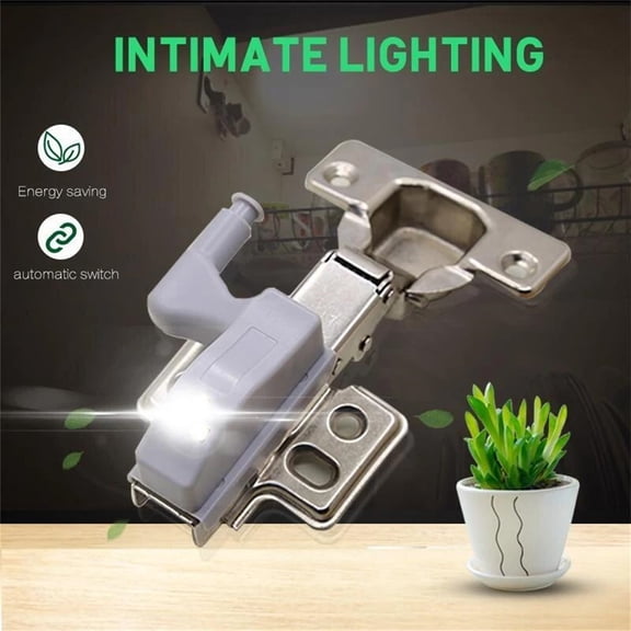 Partheme Cabinet LED Lights Hinge Lights for Cabinets & Drawers Inside Cabinet Lighting with White LED for Wardrobe Kitchen or Bathroom Cabinets Battery Powered Design for Easy Installation , 2PCS