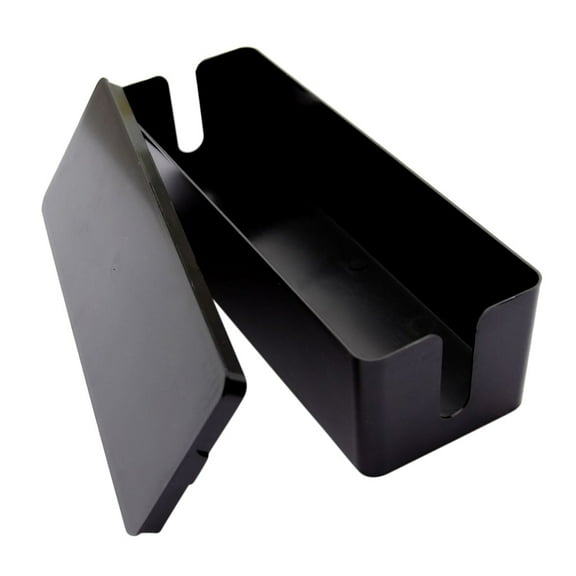 Partheme Cable Management Box, Large Cord Organizer Box to Hide Power Strip & Under Desk,TV Computer Wires Cable Organizer Hider Box with Cable Clips&Reusable Cable Ties for Home/Office, As Show