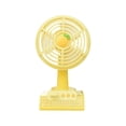 thumbnail image 1 of Partheme Cartoons Fruit Printed Base 3 Speed Desktop Fan with Metal Safety Grille, USB Rechargeable Small Desk Fan for Office Dorm, Macaron Color 300mAh, Yellow, 1 of 6