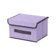 thumbnail image 1 of Partheme Collapsible Storage Boxes Baskets with Lid Cotton Linen Fabric Storage Bins with Handles Decorative Washable Cube Organizer Container for Home Closet Bedroom, S, 1 of 3