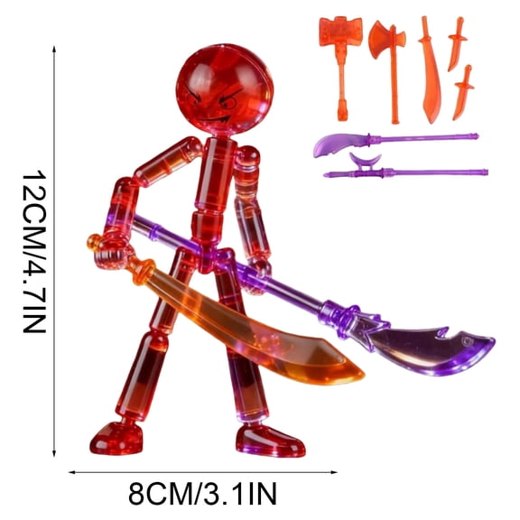 Partheme Collectable Action Figure Set with 7 Weapons, Stop Motion Multi Joint Movable Robot, Mechanical Doll Birthday Gift, A