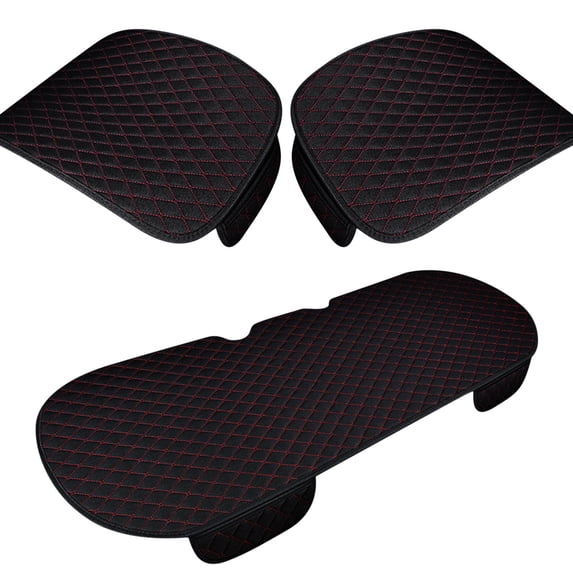 Partheme Comfortable Car Seat Cover, Linen Breathable Anti-Slip Front Bottom Seat Cushion Pad, Universal Auto Interior Seats Protector Accessories for Car Truck SUV , Red