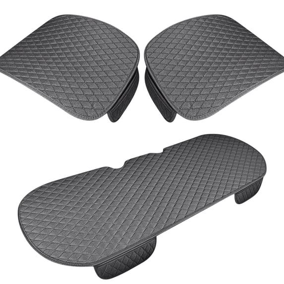 Partheme Comfortable Car Seat Cover, Linen Breathable Anti-Slip Front Bottom Seat Cushion Pad, Universal Auto Interior Seats Protector Accessories for Car Truck SUV , Gray