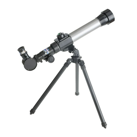Partheme Compact Monocular Astronomical Telescope for Beginners, Science Educational Tool with Adjustable Eyepieces, Portable Stargazing Scope for Travel and Outdoor Learning, silver