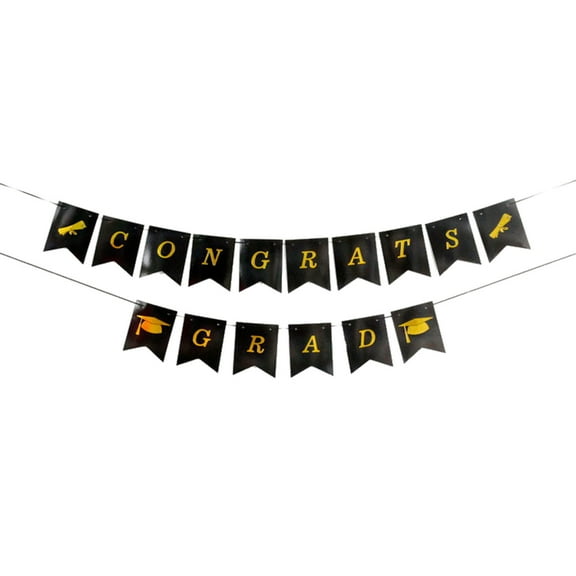 Partheme Congrats Grad Banner,Pre-strung Graduation Party Decorations Banner for School, Rustic Graduation Burlap Garland for College, Photo Backdrop, Indoor Outdoor Celebration , S
