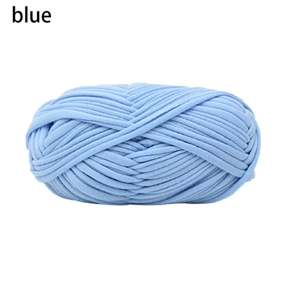 Partheme Crochet Thread Wool Yarn for Hand Woven Basket Thick Knitted Blanket, Chunky Knitting Yarn for Crafts Blanket Rug Bolster, Soft Polyester Macrame Cord for Weaving Hat Scarf Decoration, Blue
