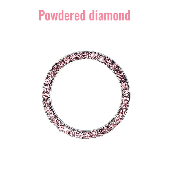 Partheme Crystal Rhinestone Car Engine Start Decoration Ring, Sparkling Push Start Button Sticker, Key Ignition & Knob Ring Decoration, Bling Car Interior Accessory, Pink