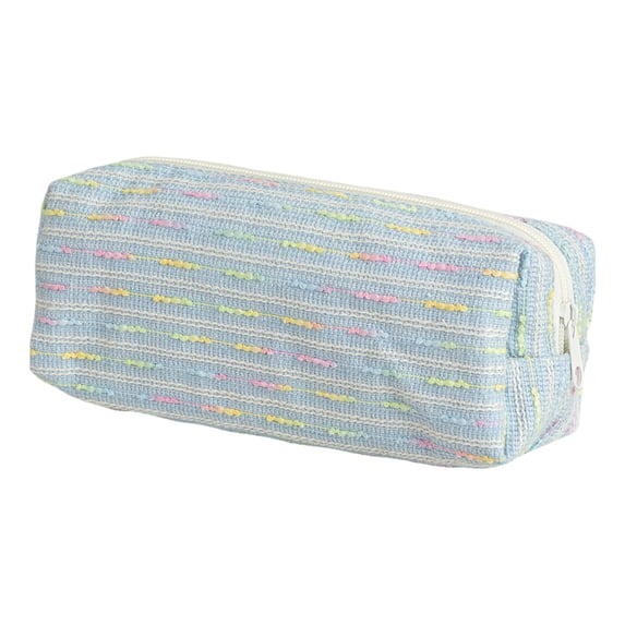 Partheme Cute Pencil Case Capacity Pencil Pouch Aesthetic Pen Bag Office Stationery Organizer Simple Sturdy Multifunctional Cosmetic Pouch, Blue