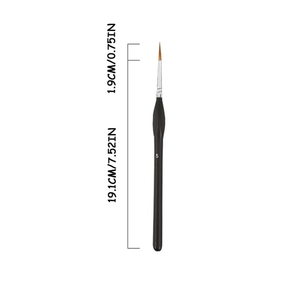 Partheme Detail Paint Brushes, Triangular Grip Fine Tip Brushes, Small Paint Brush for Watercolor, Acrylic, Oil, Face, Model, Nail Art, Miniature Painting, Synthetic Bristles , E