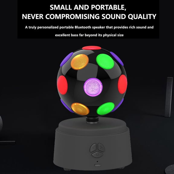 Partheme Disco Ball Light Speaker DJ Lighting, Large Size Magic Stage Party Strobe Light for Christmas, Halloween, Club Decoration, Home Dance, Room Decoration , Black