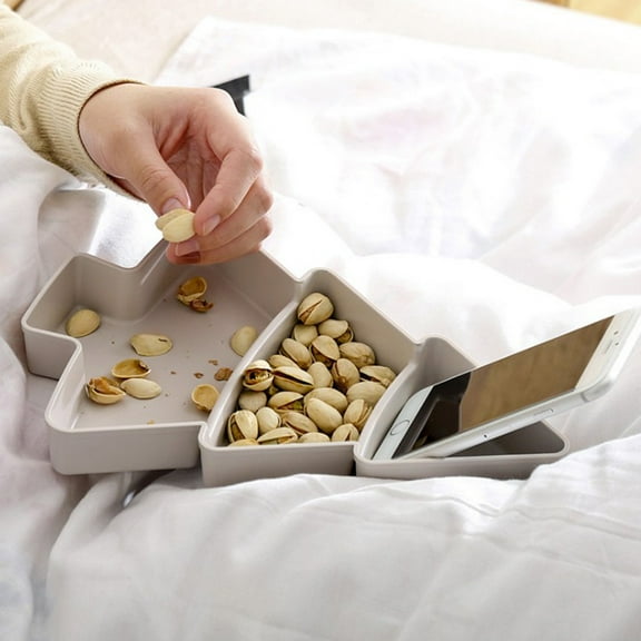 Partheme Divided Serving Tray - Snack Box Container Portable Storage Organizer Container for Fruit, Candy, Veggie, Nuts, Spices& Snacks, Perfect for Party, Travel& Picnic , Gray