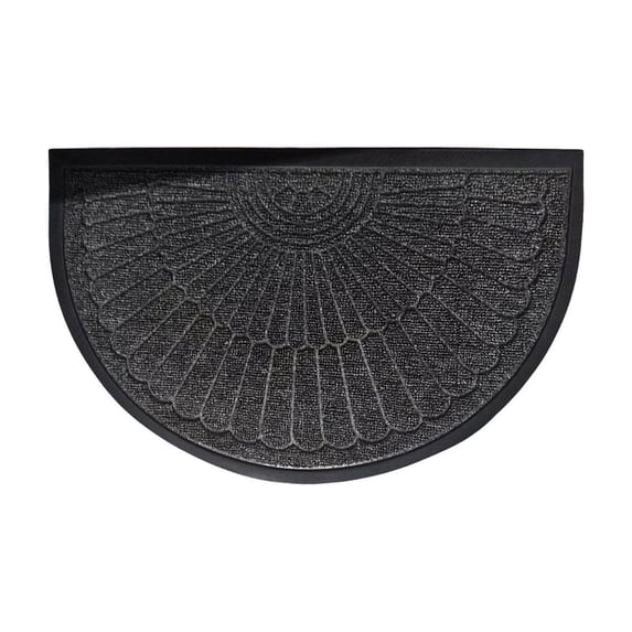 Partheme Door Mat Outdoor Indoor Entrance Doormat-Semicircular Durable Non Slip Front Door Mat for Outside Inside Entry Entryway Dirt Trapper for Muddy Paws and Shoes, A