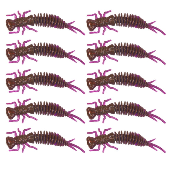 Partheme Dragonfly Larva Soft Plastic Fishing Lures, Finesse Soft Lure Lifelike Worm Jig Soft Bait for Bass, Trout, Sinking Deepwater , Purple