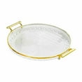 thumbnail image 1 of Partheme Elegant Round Serving Tray with Gold Handles, Decorative Dessert Fruit Snack Display Tray for Coffee Table, Kitchen, Dining Room & Home Decor, Clear, 1 of 6