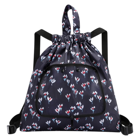 Partheme Foldable Lightweight Large Capacity Gym Sack Shoulder Bag Drawstring Backpack Sports Backpack Messenger Bag, B