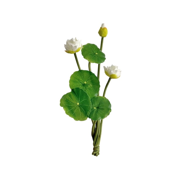 Partheme Generic 1pcs Simulation Lotus Decoration Mini Lotus Flower Vase Filler Plant Realistic Flower Lifelike Simulation Flower Arrangement, White