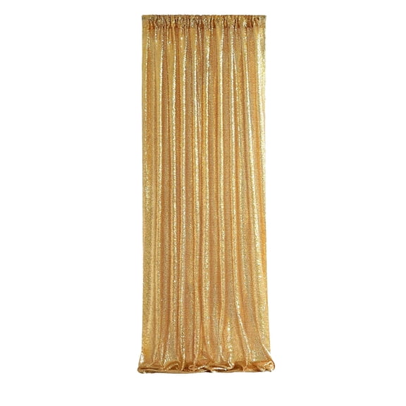 Partheme Gold Sequin Background Curtains Party Stage Wedding Background Curtains Large Size Curtains Suitable for Holiday Party Wedding Decoration, Gold