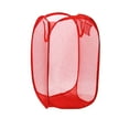 thumbnail image 1 of Partheme Handy Laundry Collapsible Mesh Pop Up Hamper with Wide Opening and Side Pocket - Breathable , Sturdy , Foldable , and Space-Saving Design for Clothes and Storage, Red, 1 of 6