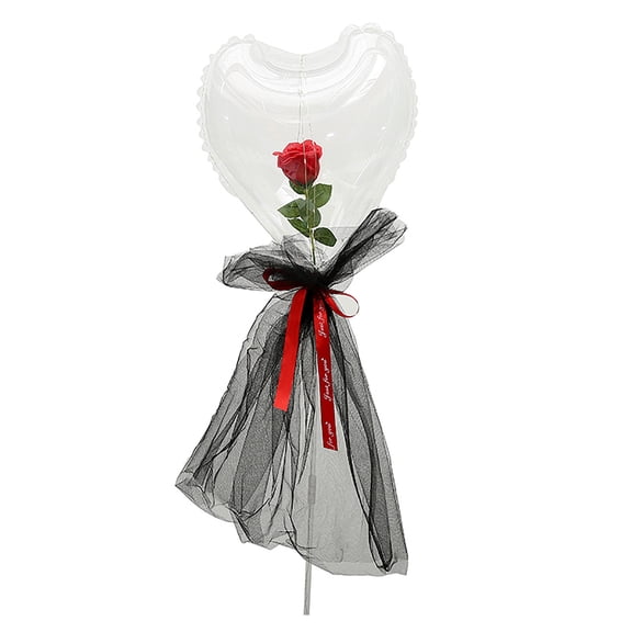Partheme LED Luminous Balloon Rose Bouquet, DIY Bouquets for Valentine's Day Mother's Day Wedding Anniversary Birthday Party Gift, Wedding and Home Decoration, Red