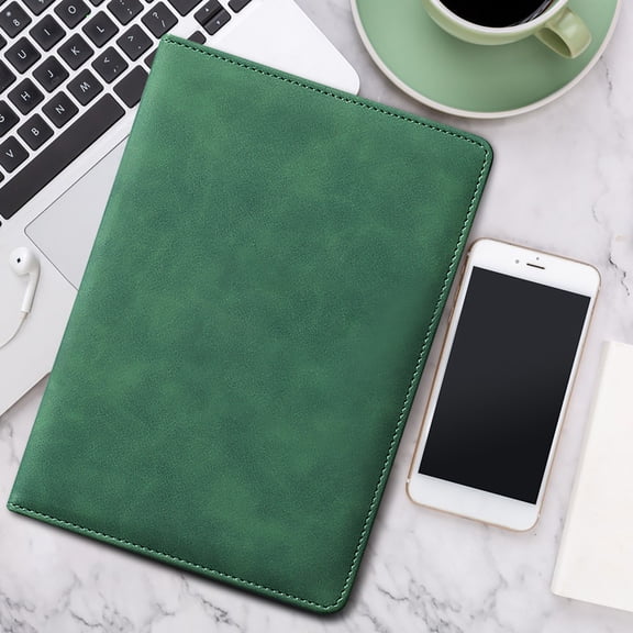Partheme Laptop Business Office Magnetic Notepad A5, Leather Journal with 200 Pages 80GSM Thick Paper, Hardcover Notebook for Writing, Gray