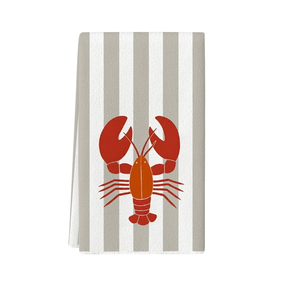 Partheme Lobster Kitchen Towels Coastal Ocean Crawfish Bathroom Kitchen Decor Tea Towels Nautical Beach Dish Towels Decorative Hand Towel for Crawfish Boil Party Housewarming Gifts, D