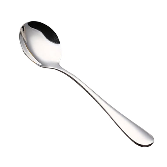 Partheme Long-handled Mirror-Finish Small Round Stainless Steel Spoon, Suitable for Scooping Bird's Nest, Honey, Coffee, Milk Powder, Sugar, Cocoa Powder and Other Foods & Desserts, S