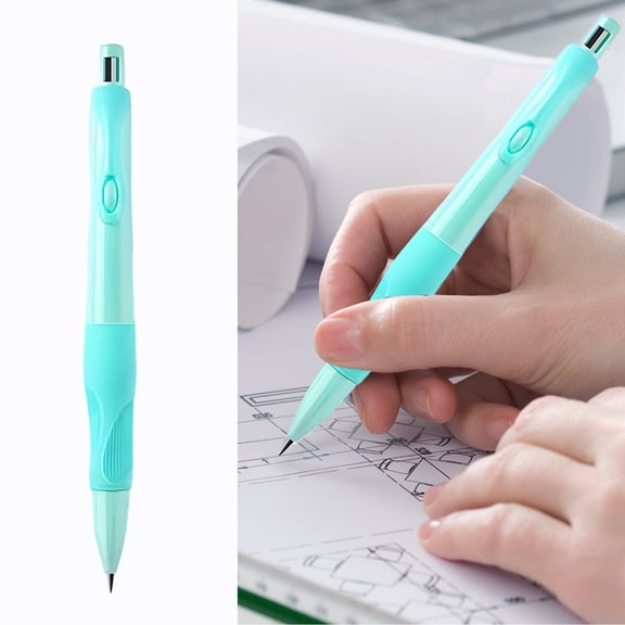 Partheme Mechanical Pencils with Grip Trainer, Automatic 2.0mm, Push Button with Built-in Sharpener - Ergonomic Writing Aid for Beginners , Green