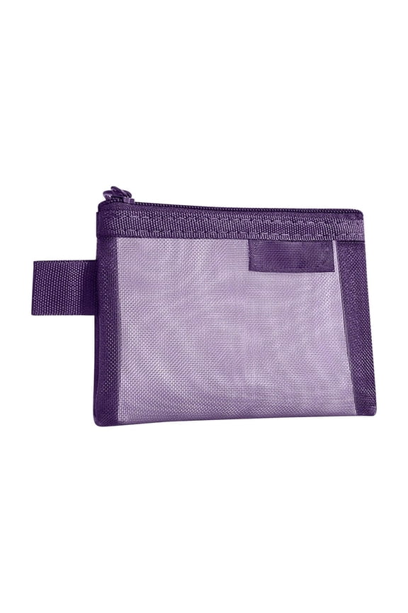 Mesh Zipper Pouch Makeup Bags Set, Portable Mesh Cosmetic Bag Travel Toiletry Storage Bags Pencil Purse Organizer Pouches for Home Office Daily or Traveling Accessories Keep Small Items, D