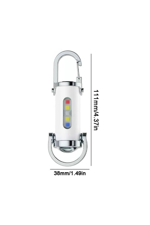 Multi Functional Mini Keychain Light Outdoor Portable, Hook Pocket Lighting Floodlight Flashlight 1200 Lumens, White