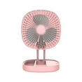thumbnail image 1 of Partheme New High Power Foldable Desktop Fan Portable USB Fan Multifunctional Shaking Head Circulation Fan with 4 Speeds, Standing Pedestal Travel Fan for Home Office Bedroom, Pink, 1 of 4