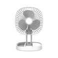 thumbnail image 1 of Partheme New High Power Foldable Desktop Fan Portable USB Fan Multifunctional Shaking Head Circulation Fan with 4 Speeds, Standing Pedestal Travel Fan for Home Office Bedroom, White, 1 of 4