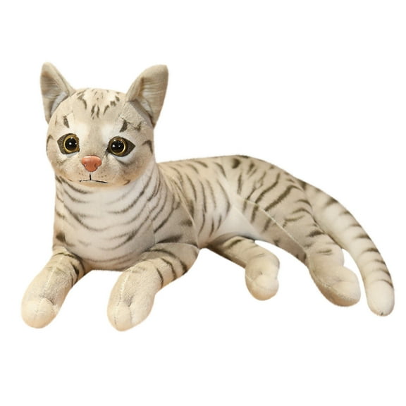 Partheme Novelty Toys 1 Counts 29cm Cute Simulation Cats Toys Stuffed Soft Dolls Home Decor Gifts Black Gray