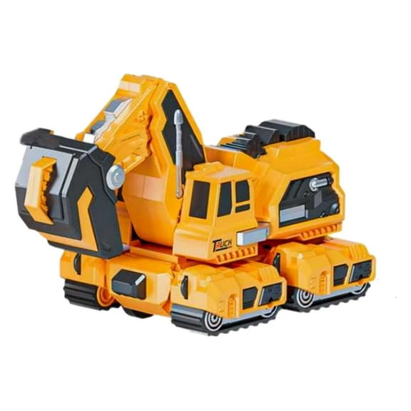 Partheme Novelty Toys 1 Counts Kids Crash Deformation Car Dinosaur Toy Excavator Model Toy Boy Gift Yellow Free Size