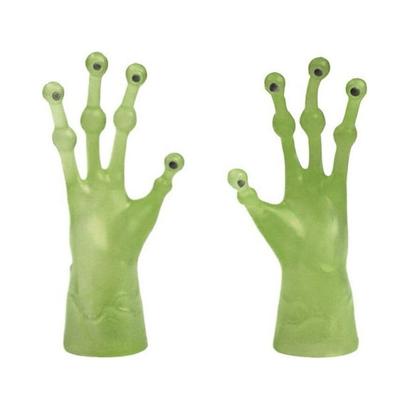 Partheme Novelty Toys 1 Counts Little Toys Ugly Holly Finger Puppets Party Favors 2PCS Green