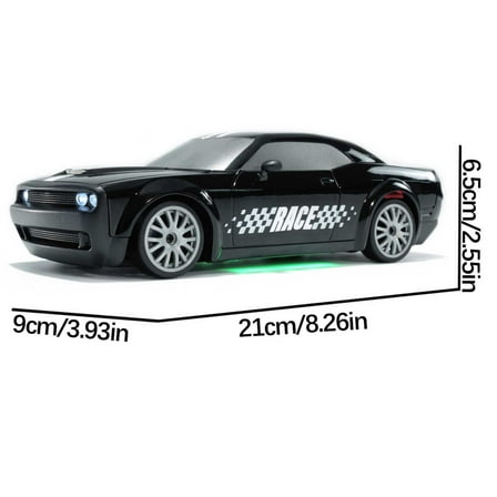 Partheme Novelty Toys 1 Counts Remote Control Car Drift Car.4GHz Scale 4WD 20KM/H High Speed Remote Control Cars Vehicle With LED Lights Drifting Tire Rechargeable Batteries Toy A B C D A B C D