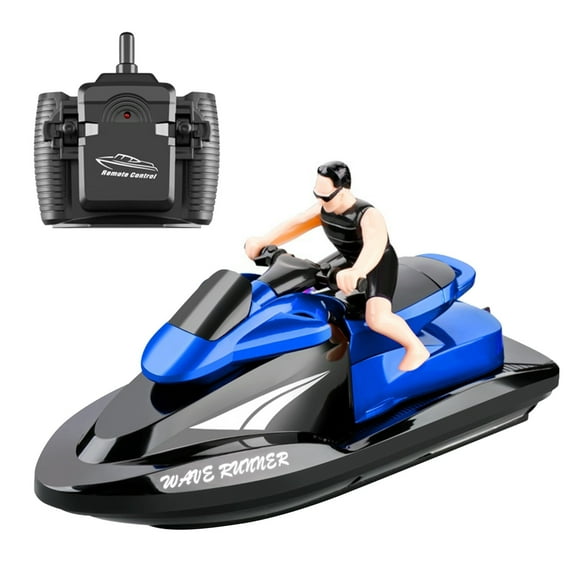 Partheme Novelty Toys 2 Counts Remote Control SpeedBoats Wireless Long Life High Speed 2.4G Rechargeable Speedboat Water Remote Control Toy,Racing High Speed Remote Control Yacht Blue Red