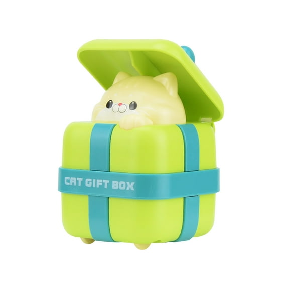 Partheme Novelty Toys 3 Counts Children's Carton Cute Pet Gift Caty Push Toy Car Baby Anmal Model Sliding Car Toy Green Pink Yellow