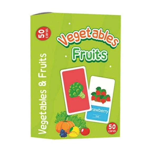 Partheme Novelty Toys 3 Counts New Early Childhood Education Color Learning Card Shape Digital Vegetable Card A B